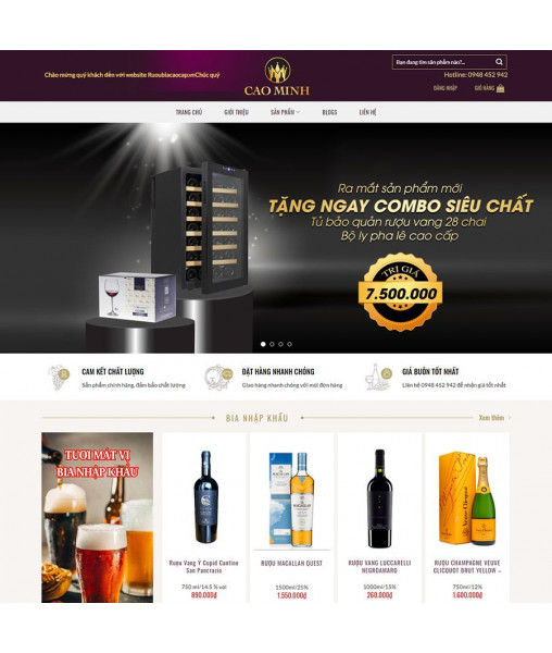 Theme WordPress bán rượu 01