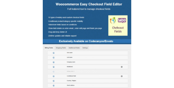 Woocommerce Easy Checkout Field Editor