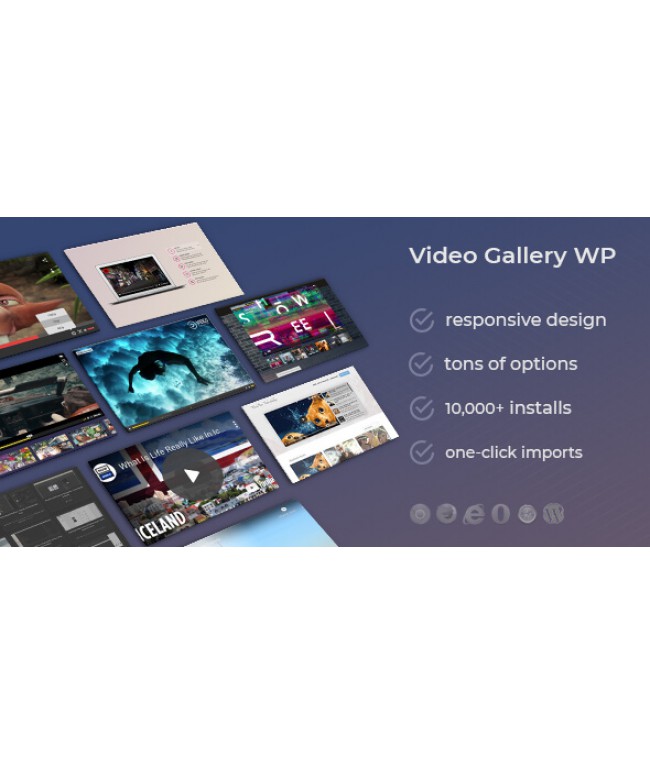 Video Gallery Wordpress Plugin /w YouTube, Vimeo, Facebook pages