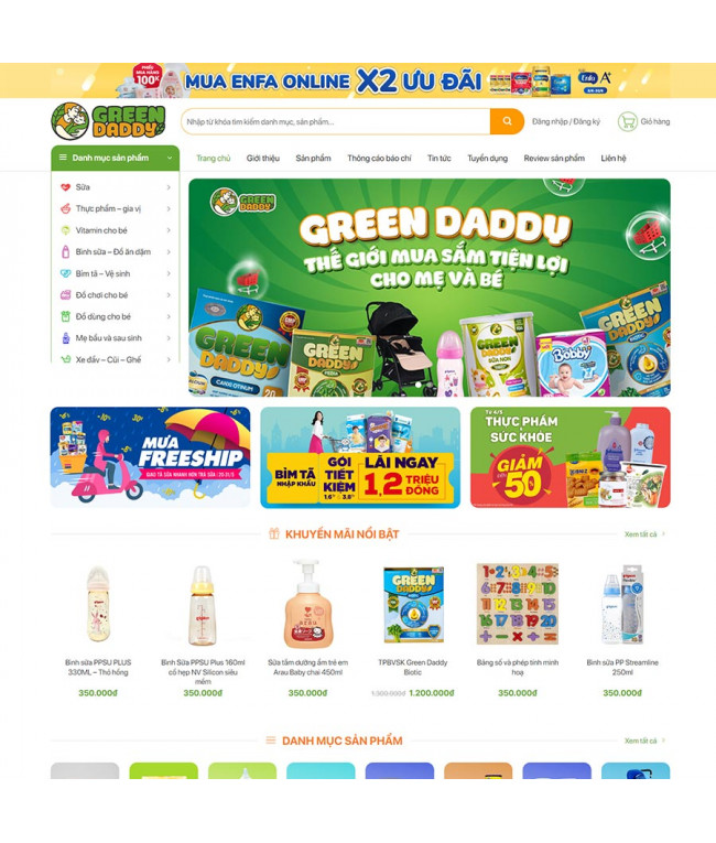 Theme WordPress bán sản phẩm mẹ và bé 03
