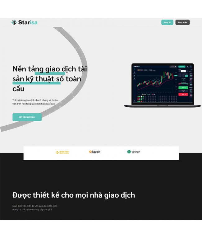 Theme WordPress giới thiệu sàn giao dịch BO 02