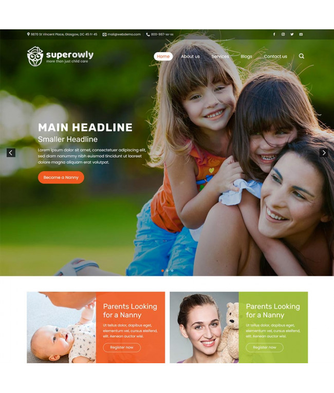Theme WordPress dịch vụ bảo mẫu