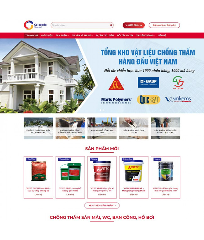 Theme WordPress cung cấp sơn chống thấm