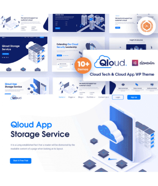Qloud &#8211; Cloud Computing, Apps &#038; Server WordPress Theme