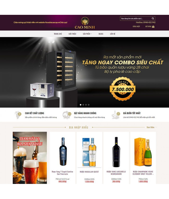 Theme WordPress bán rượu 01