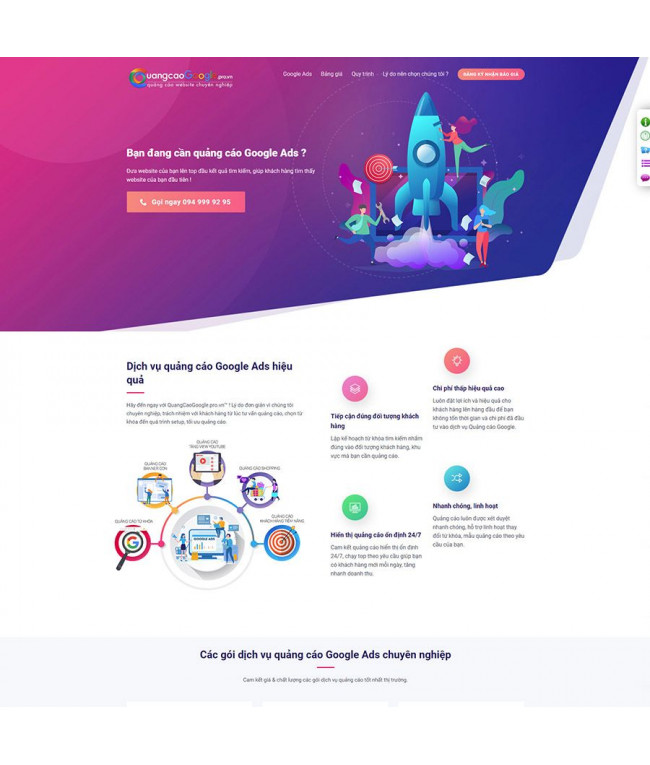 Theme wordpress dịch vụ quảng cáo Google Ads