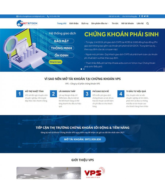 Theme wordpress giới thiệu công ty chứng khoán