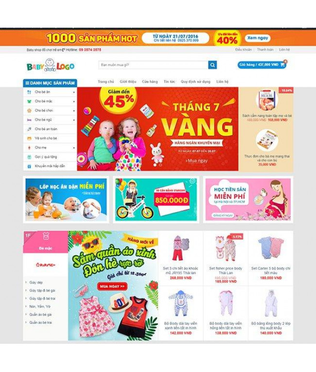 Theme WordPress mẹ và bé