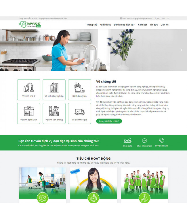 Theme wordpress vệ sinh công nghiệp