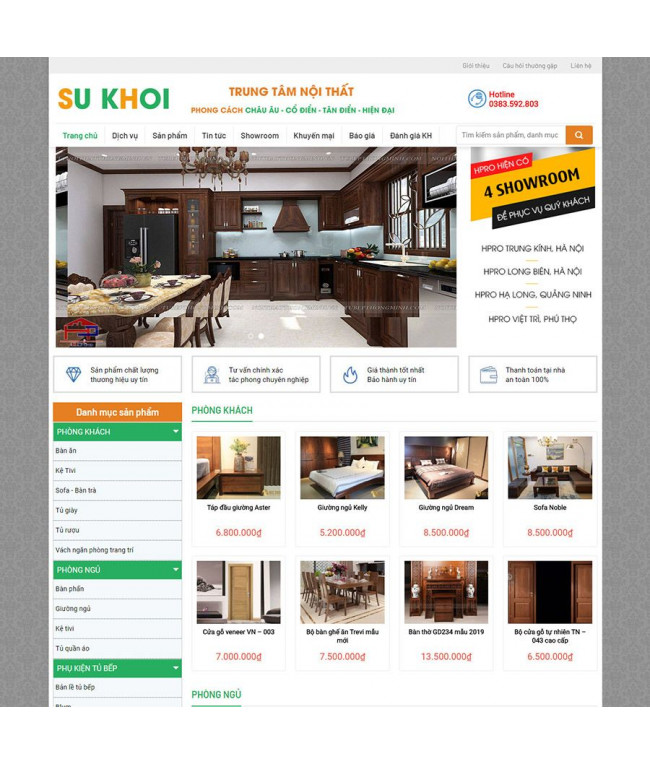 Themes wordpress bán tủ bếp